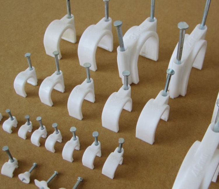 Round Cable Clips Wall 3.5mm 4mm 5mm 6mm 7mm 8mm 9mm 10mm White