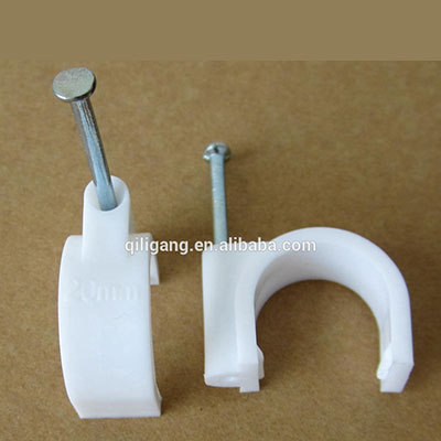 25mm concrete nail wire or pipe white color cable clips