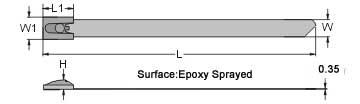 Cable tie supplier_Ball lock 304 stainless steel tie drawing