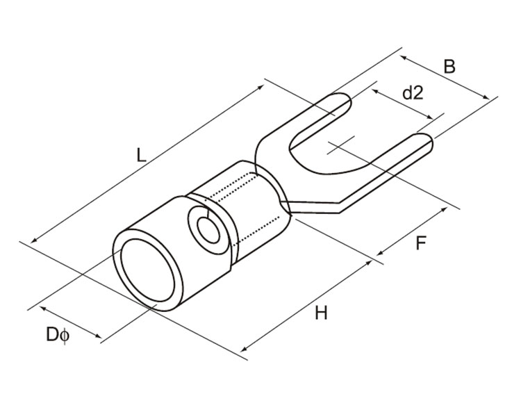 Copper Terminals manufacturer_Insulated Spade Terminals drawing