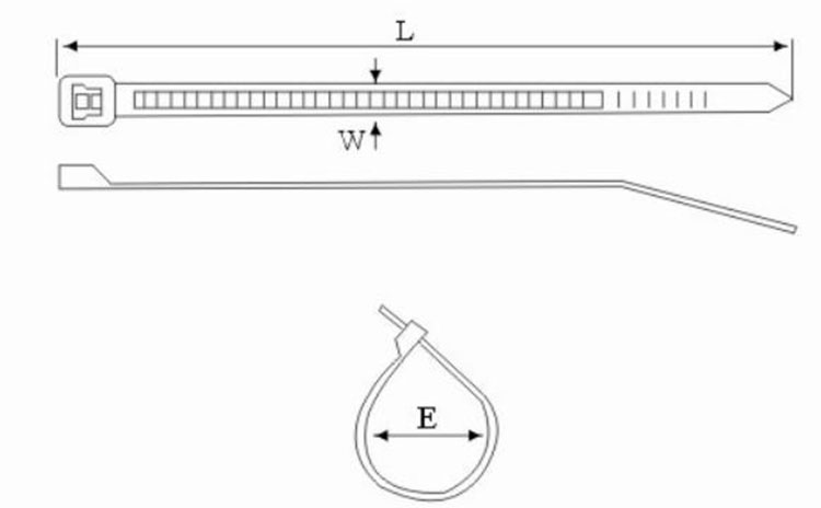 Terminal block supplier_18LBS tensile nylon cable tie drawing