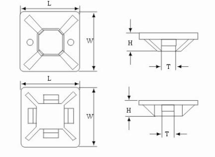 Cable tie wire supplier_Self Adhesive Mount tie wire drawing