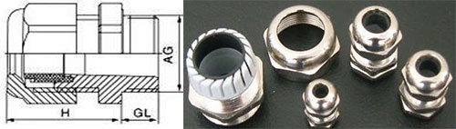 Nylon Cable Connector Supplier_Brass cable gland drawing