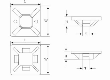 Releasable Cable Ties Supplier_Cable tie mount drawing