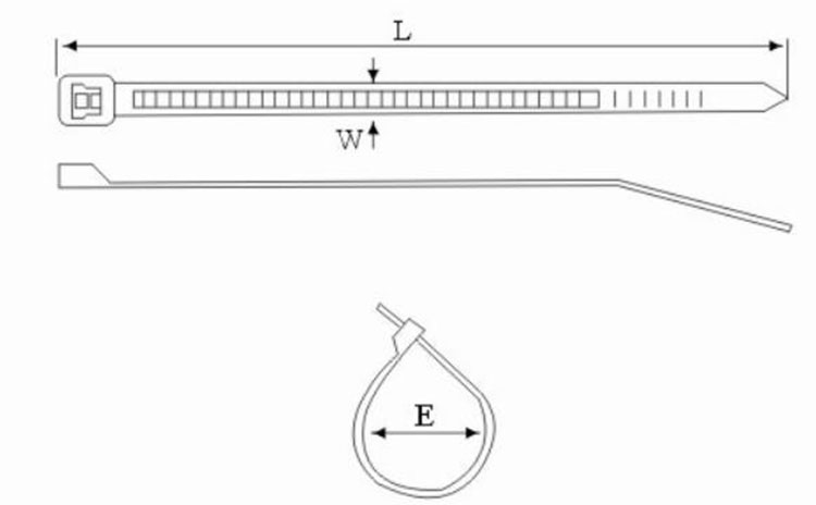 two lock cable tie manufacturer_Natural two lock cable tie drawing